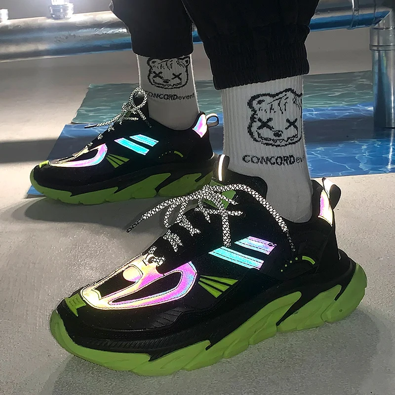 

New Men's Sneakers Breathable Casual Shoes High Quality Hard-wearing off white Shoes Outdoor No-slip Reflective Shoes Zapatillas