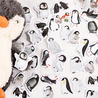 45pcsbox cute penguin children sticker scrapbook kawaii cartoon animal decoration stationery sticker