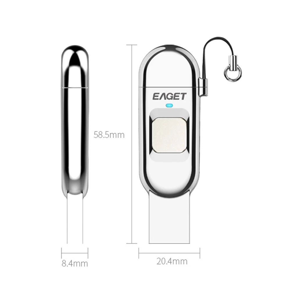 

Eaget Fingerprint Encrypted Pendrive 128GB 64GB 32GB Top Security Pen Drive Business Grade USB 3.0 Flash Drive High Quality USB