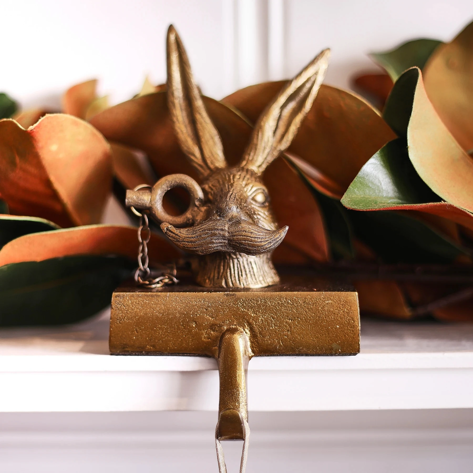 Gancho n&oacute;rdico de Animal para decoraci&oacute;n Interior de Halloween, adornos de resina bronceada, de aluminio, para artesan&iacute;as, con gafas-4