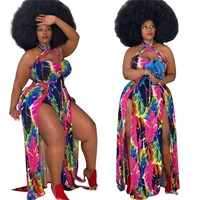 plus size clothing sexy dress 4xl wholesale dropshipping summer clothes open hem summer maxi beach style dresses for women 2021
