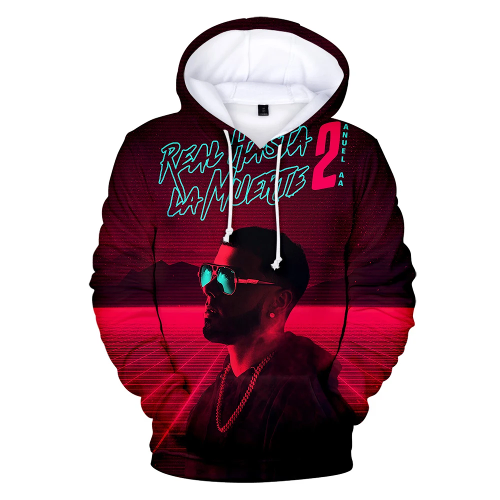 Мужская толстовка с капюшоном Anuel AA модная Повседневная Толстовка длинным