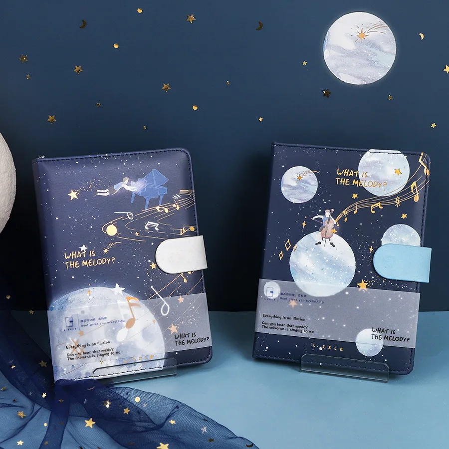 

"Stars Melody" Faux Leather Cover Journal Diary Beautiful Universe Notebook Notepad Planner
