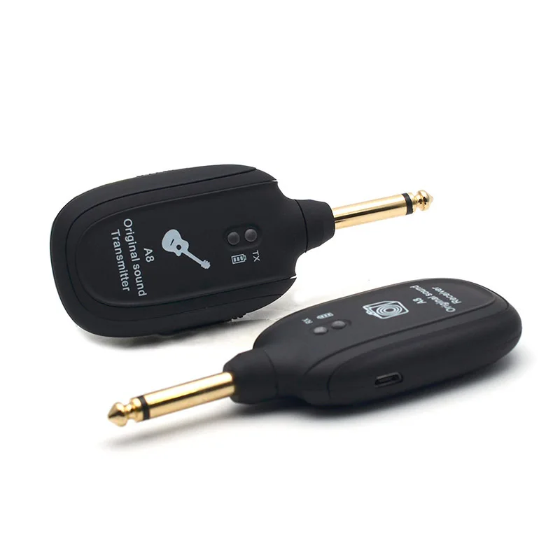 

A8 UHF Wireless Guitar Transmitter and Receiver System Built-in Rechargeable Battery 50M Transmission Range for Electric