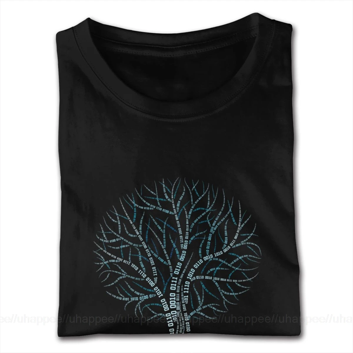 Мужская футболка с компьютерным кодированием Binary Tree мягкая хлопковая коротким