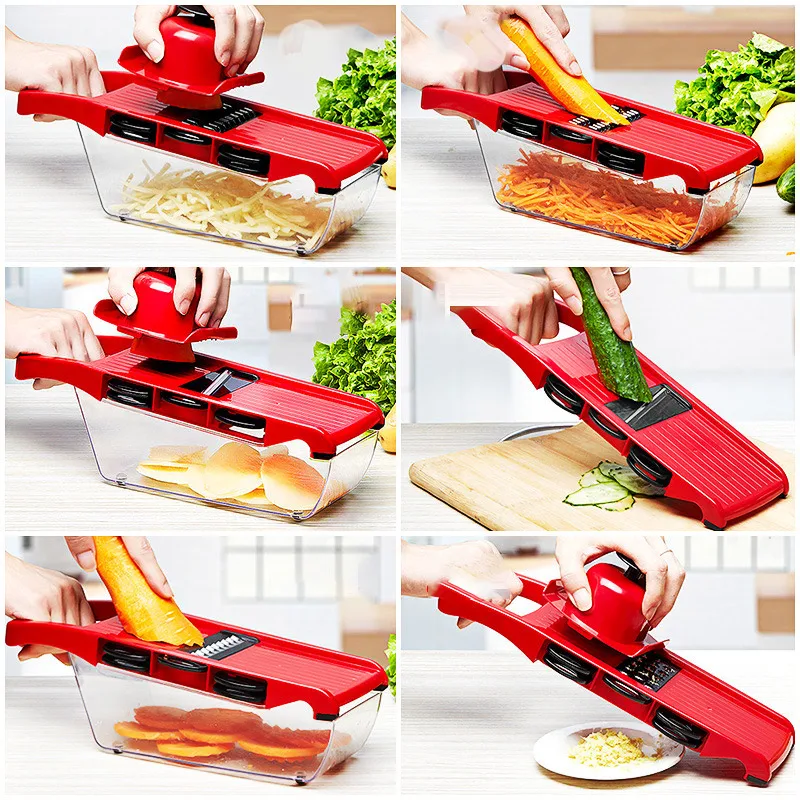 

Vegetable Cutter with Steel Blade Mandoline Slicer Potato Peeler Carrot Cheese Grater vegetable slicer Kitchen Accessories Tool