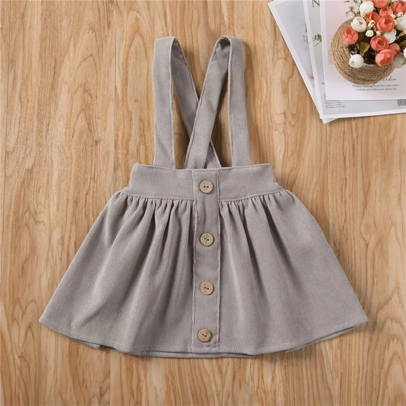 Детская юбка пачка pudcoco на подтяжках Вельветовая с оборками для маленьких