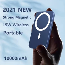 10000mAh 15W Power Bank Magnetic Wireless Fast Charger Powerbank Mobile Phone Battery For iPhone 12 13 Pro Max Xiaomi Mi Samsung