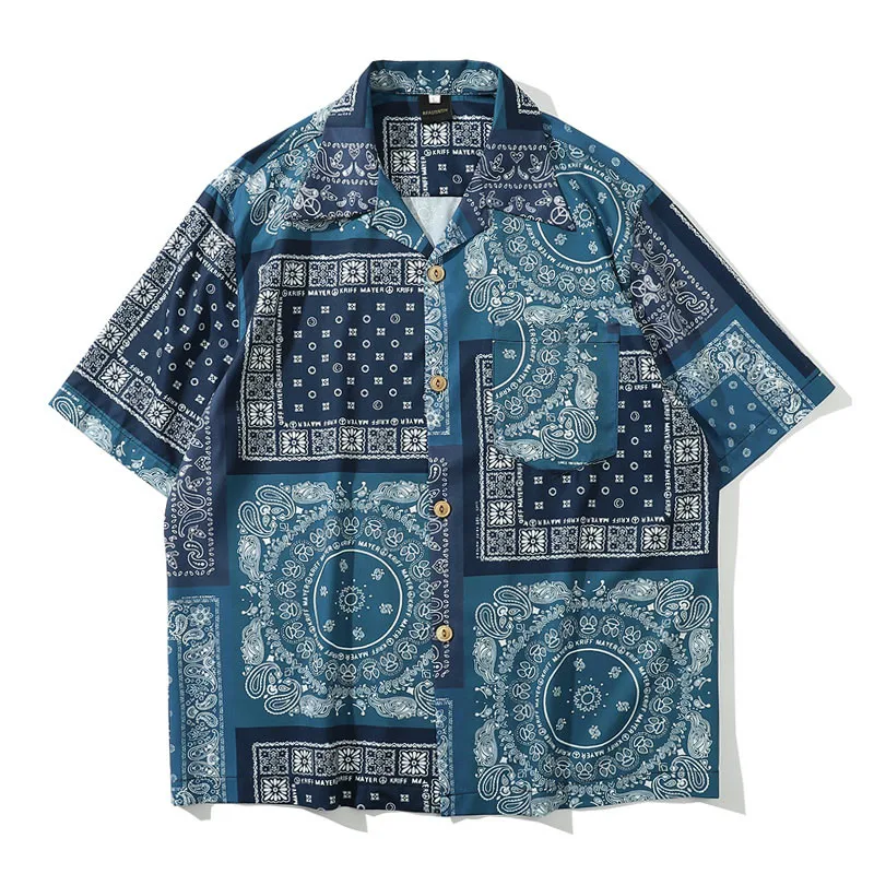 

Retro Vintage Hawaiian Shirts Streetwear Hip Hop Harajuku Casual Tropical Beach Short Sleeve Shirt Men Summer Fashion Tops Male