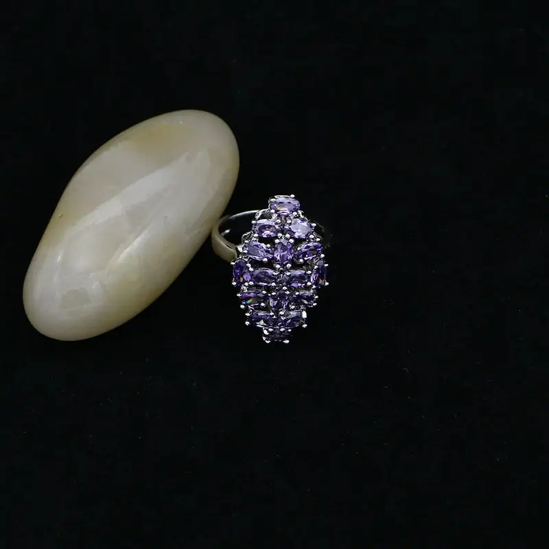 Комплект из колье серёг и кольца серебра 925 пробы с фианитами|Ювелирные наборы| |