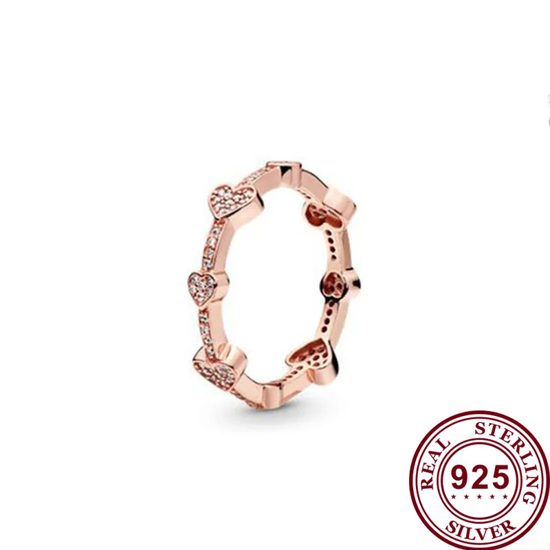 

Original 925 кольцо Silver Pan Ring Rose Gold Tempting Heart Pan Ring For Women Wedding Party Gift Fashion Jewelry