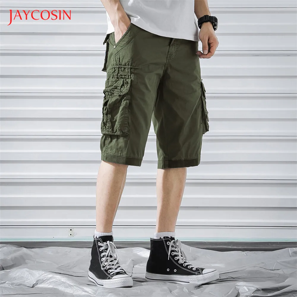 Длинные шорты карго Jaycosin летние повседневные хлопковые эластичные Капри с