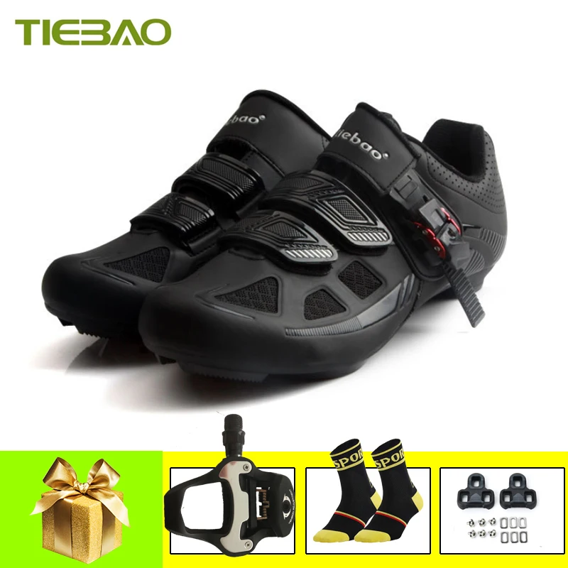 Tiebao Road Bike Shoes Sapatilha Ciclismo Men SPD-SL Pedals Bicycle Riding Shoes Self-locking Breathable Outdoor Racing Sneakers