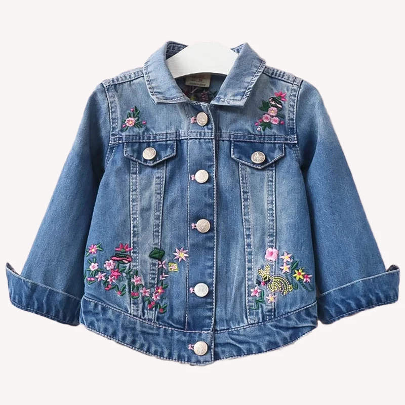 2019 Spring Autumn Kids Denim Jackets Girls Embroidered Jeans Coats Causal Windbreaker Children's Outerwear Baby Girl Clothes | Детская