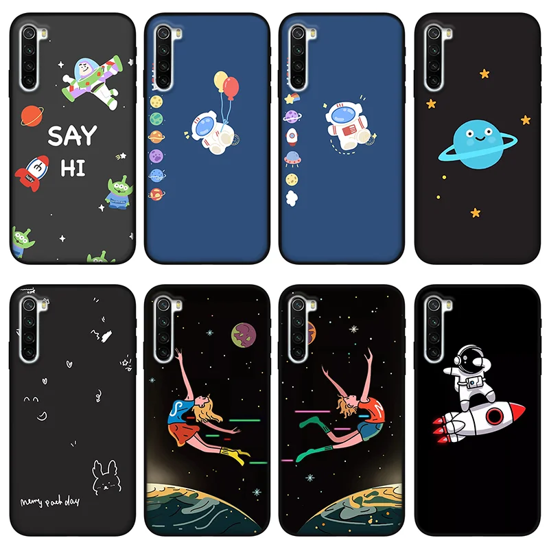 

Funny spaceman phone Case For Samsung Galaxy S20 A71 30s 51 10 70 20 40 20s 31 10s A7 A8 2018 black Cover