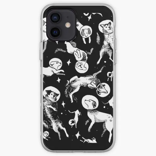 

Space dogs black background Phone Case for iPhone 5 5S SE X XS XR Max 11 12 13 Pro Max Mini 6 6S 7 8 Plus Photos TPU Cover