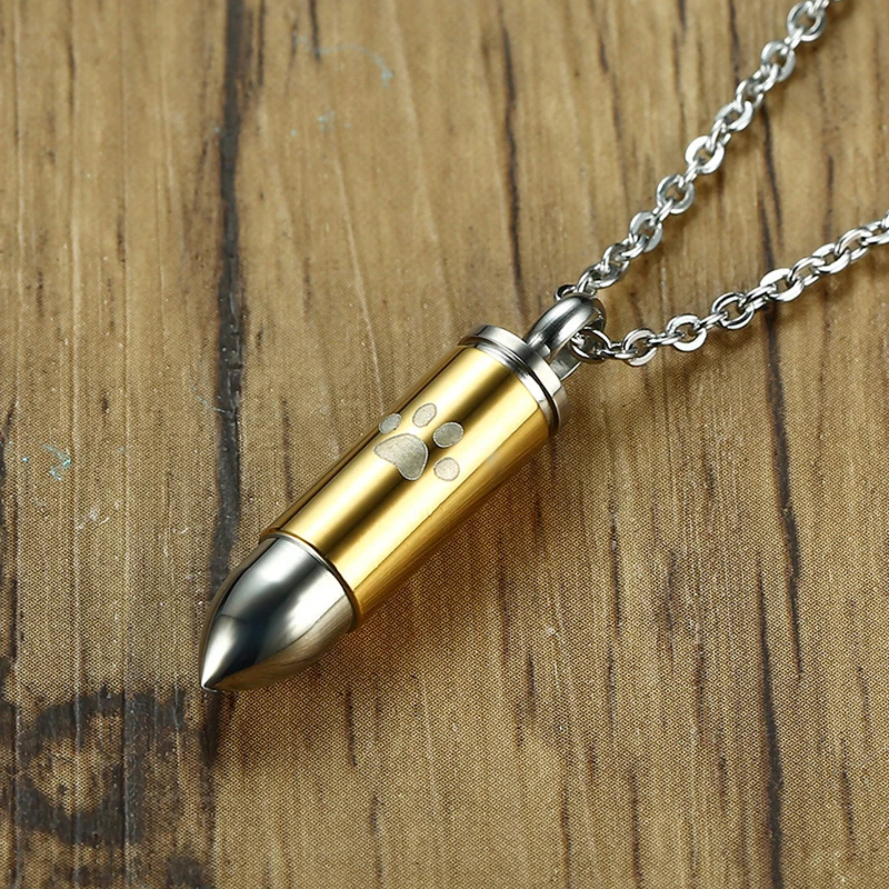 Собачья лапа печатает спасательные таблетки ожерелье с кремационной урной