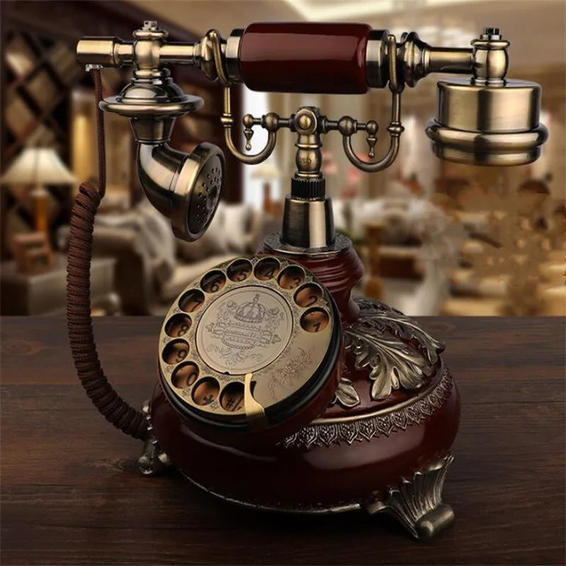 

Rotary Dial Telephone Retro Old Fashioned Landline Phones with Classic Metal Bell, Touch Dial fixed phone for Home Office