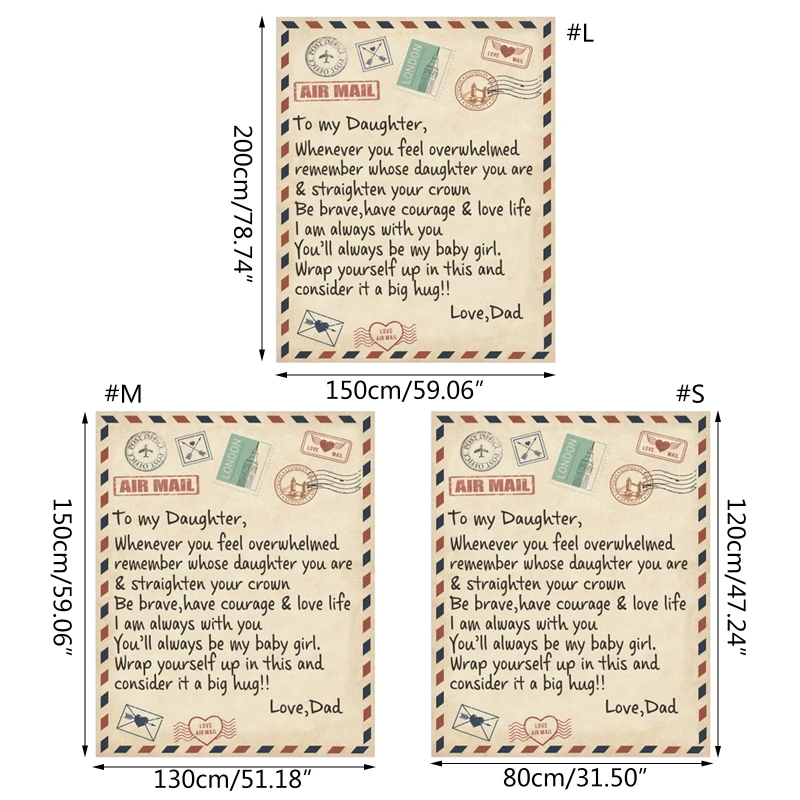 Флисовое одеяло для моей дочери сына жены набивные одеяла с надписью Air Mail