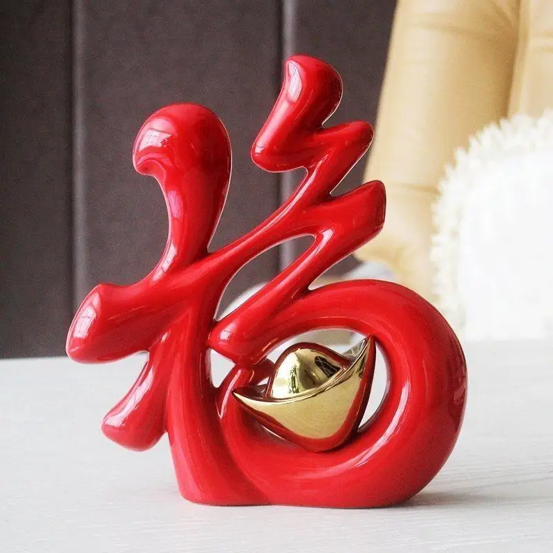 В китайском стиле Красный цвет талисман Feng shui Керамика аксессуары для дома