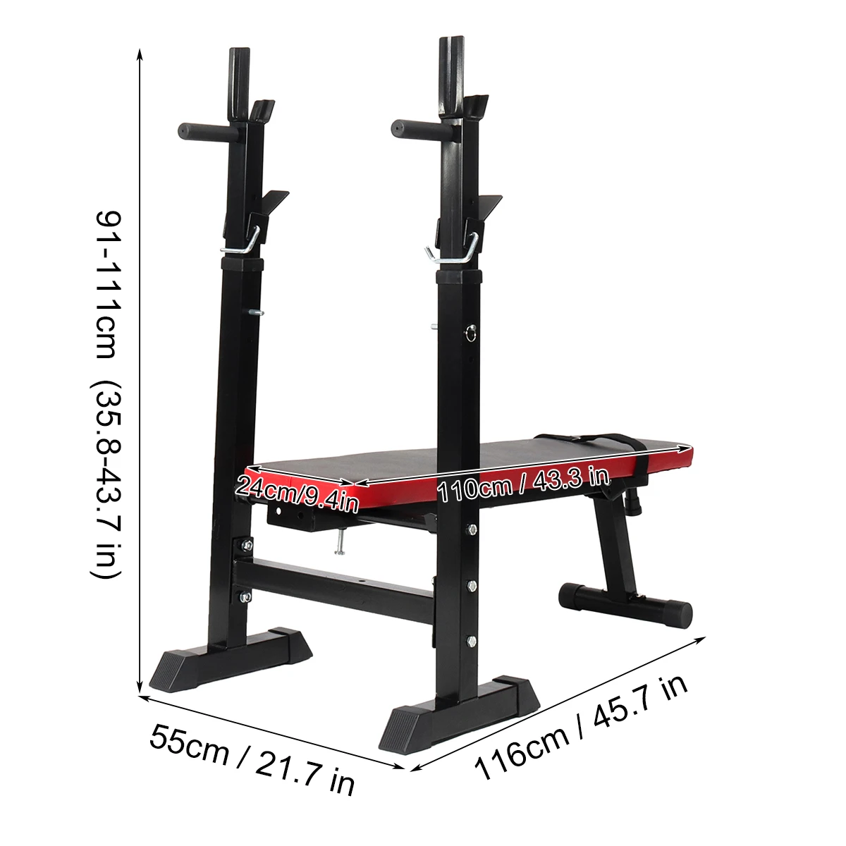 

Multifunctional Weight Bench Weight Training Bench Barbell Rack Household Gym Workout Dumbbell Fitness Exercise Equipment 1pc