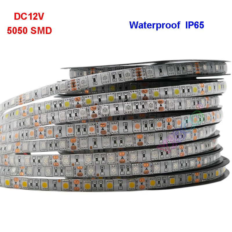DC12V 5050 SMD 60 Светодиодный s/m светодиодная лента 1 м 2 3 4 5 гибкая осветительная IP30/IP65