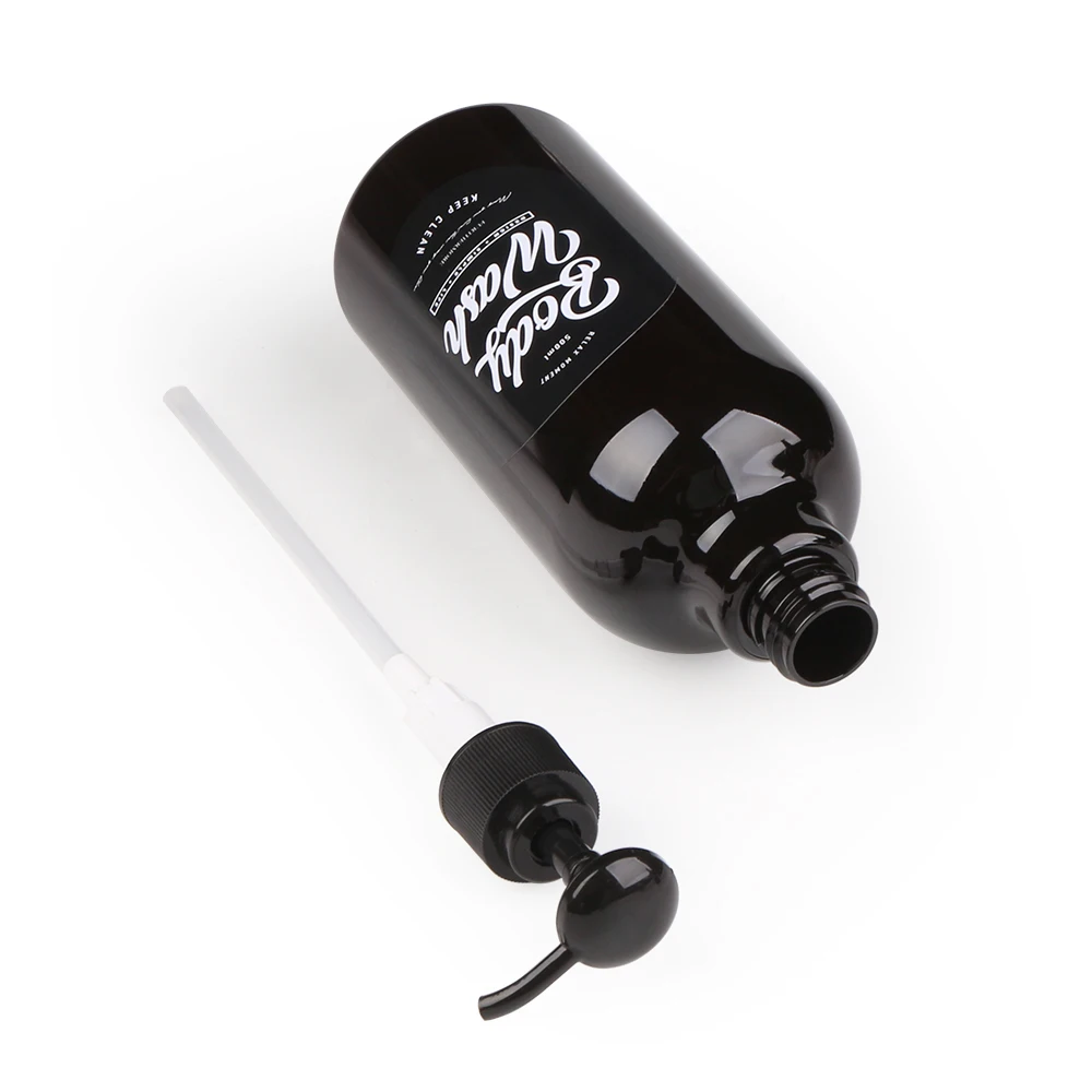 500 мл скандинавские коричневые пластиковые бутылки для хранения шампуня ванной