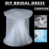 diy crystal resin candle moulds 3d wedding dress wax melt mold silicone mould soap dessert cake mold reusable handmade craft