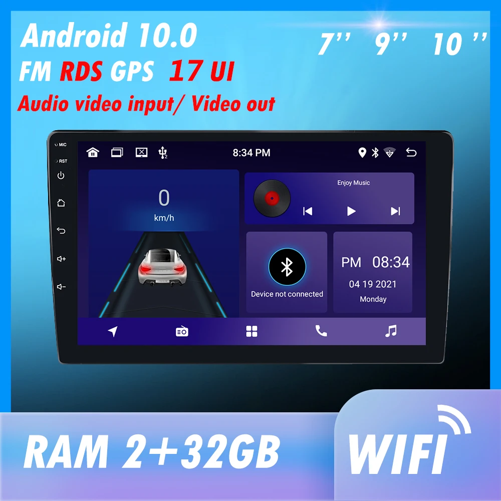 

Car Radio 2 din 10″ Android Multimedia Player GPS WIFI Bluetooth Player for Toyota Volkswagen Hyundai Kia Renault Suzuki 1G 32G
