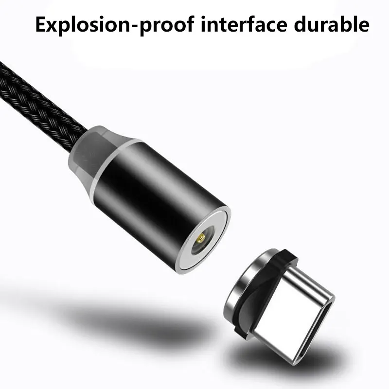 Кабель Micro-USB Магнитный светодиодный свет быстрая зарядка type-c кабели для
