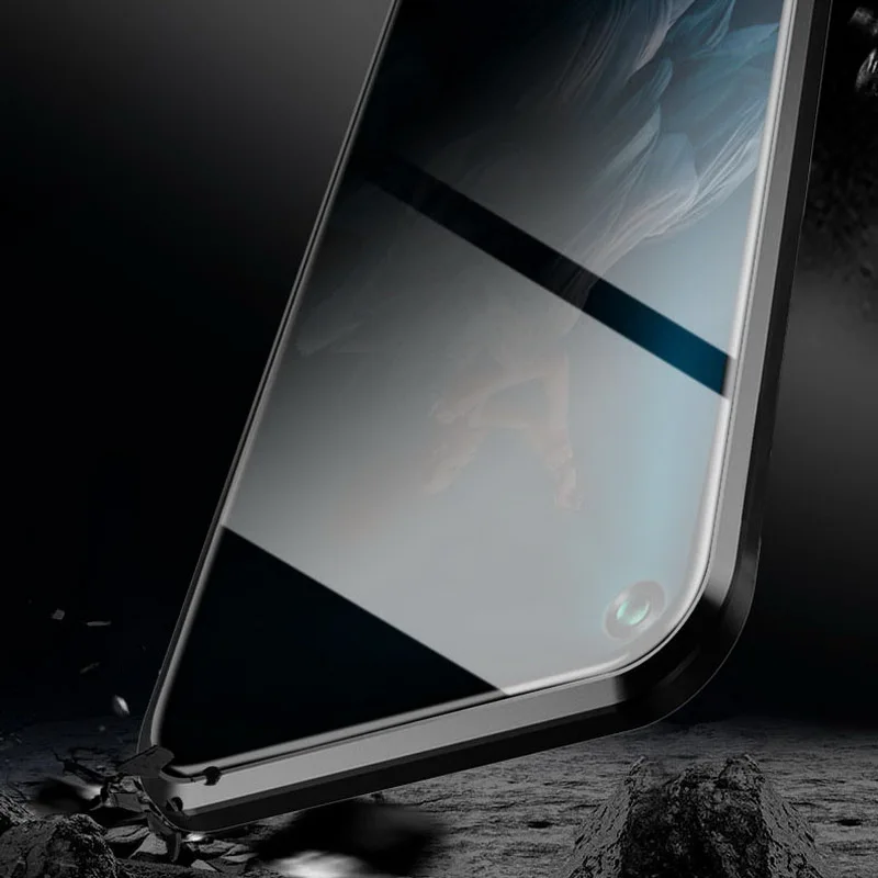 360 ° анти-ползучий магнитный металлический чехол для huawei Honor 20 20Pro закаленное стекло чехол Чехол Coque