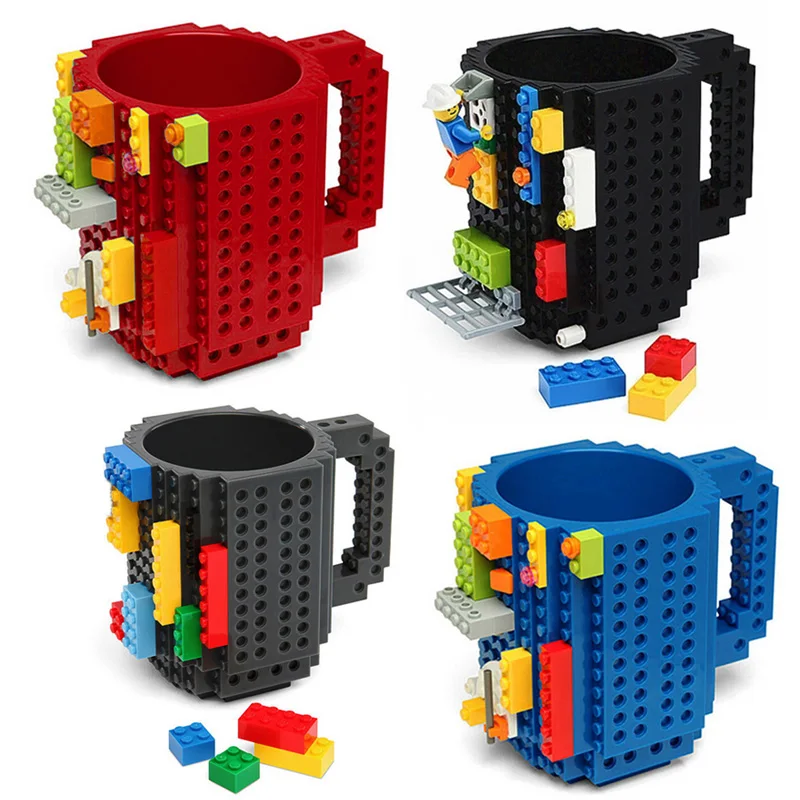 

1Pc 12oz Build-On Brick Mug Type Building Blocks Coffee Cup DIY Block Puzzle Mug for Building Blocks Design Dropshipping