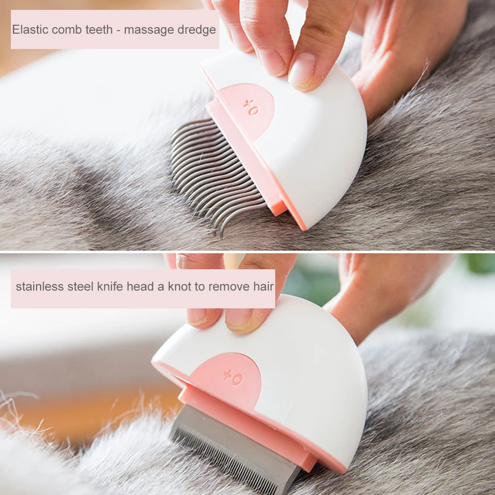 

Hair Removal Comb for Cat Detangler Fur Trimming Dematting Deshedding Brush Grooming Tool For matted Short Long Hair Curly Pet 5