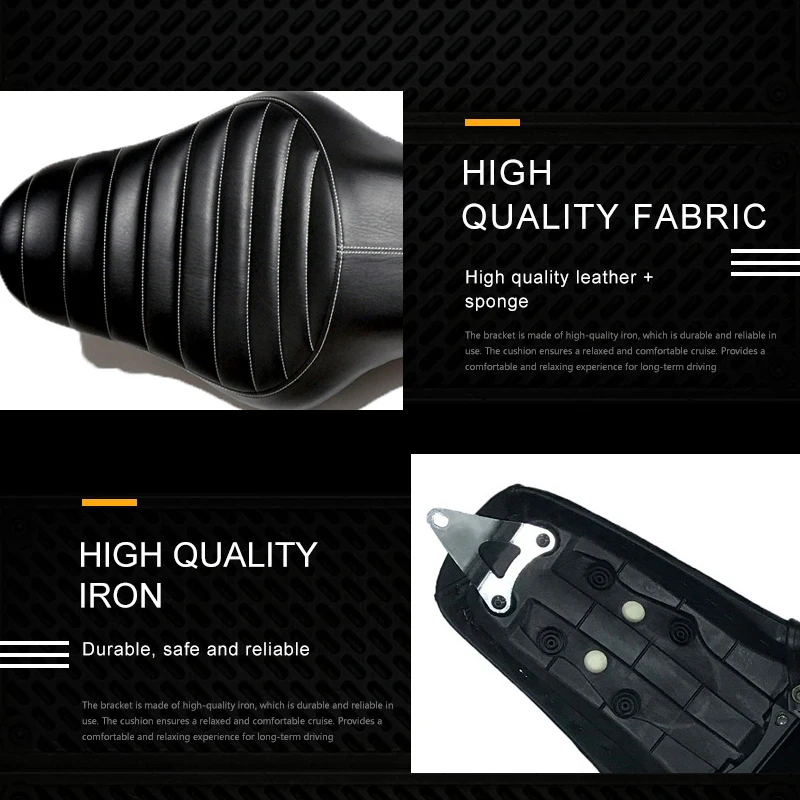 Мотоциклетное сиденье водителя и пассажира Высококачественная кожаная губка