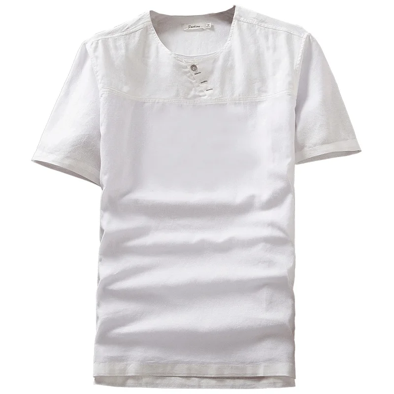 

Mens Summer Linen O-neck Short Sleeve Fishing Hiking Outdoor T-shirt Men Leisure Sport Tee Lightweight Loose Pullover T shirt