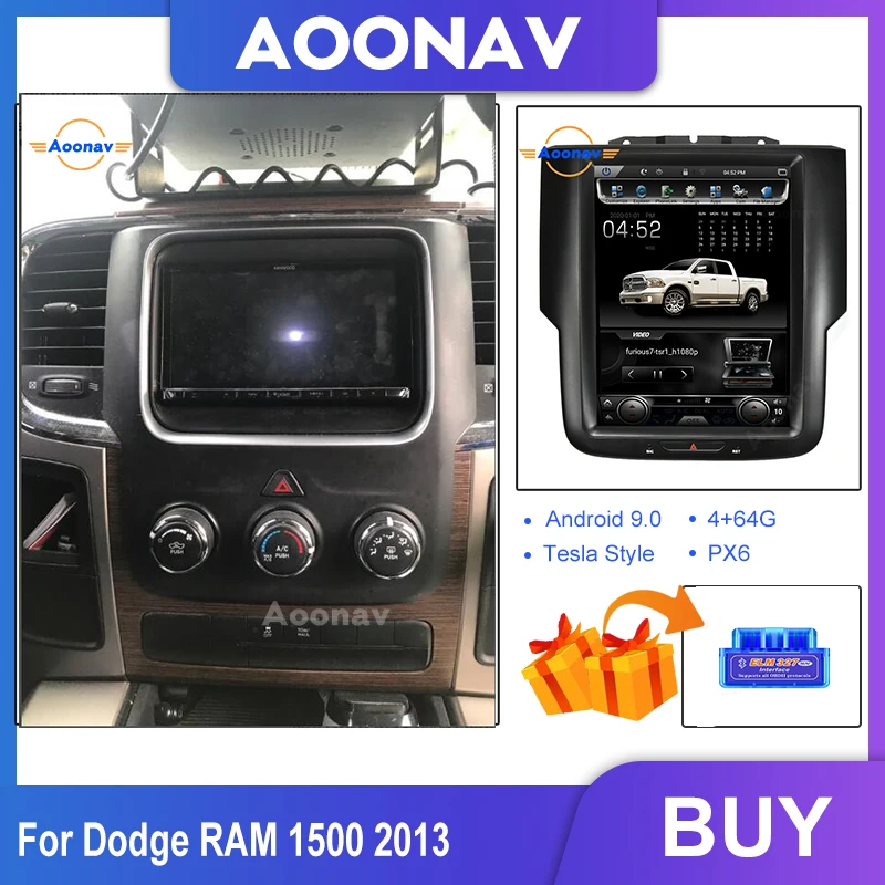 

Автомагнитола 2 Din Tesla с вертикальным экраном, GPS-навигацией для Dodge RAM 1500 2013, автомобильный стерео DVD-плеер, мультимедийный ресивер
