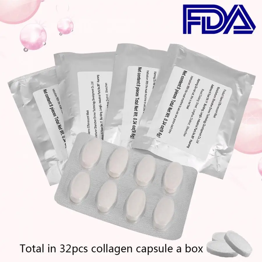 32Pcs Skin Whitening Lightening Collagen Capsule for Face Mask Fresh Fruit Machine Use Whitening Collagen Face Masks