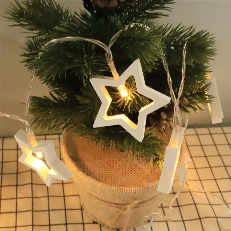 1 м 10 светодиодов деревянная любовная гирлянда лампа на батарейках