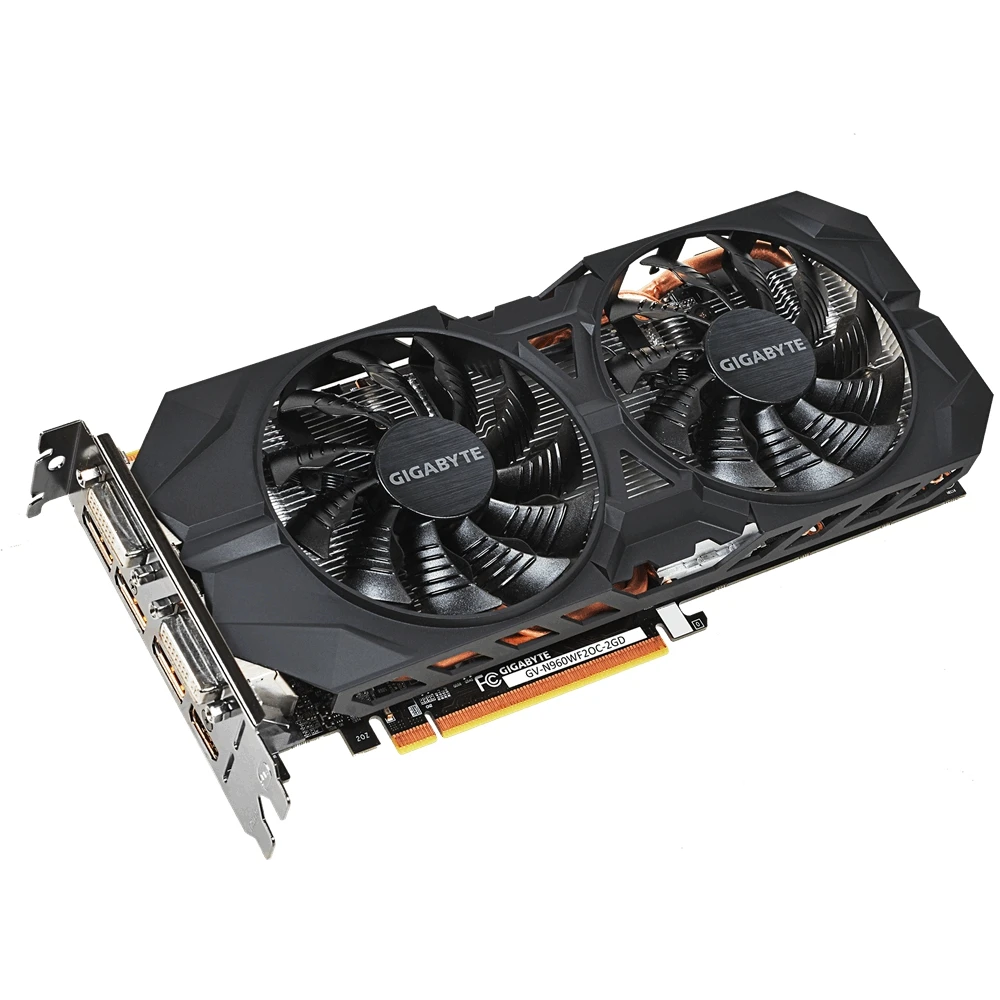 Видеокарта GIGABYTE NVIDIA GPU GTX 960 2G Winforce графическая карта PowerConn 2 * 6pin двойной порт HDMI DVI