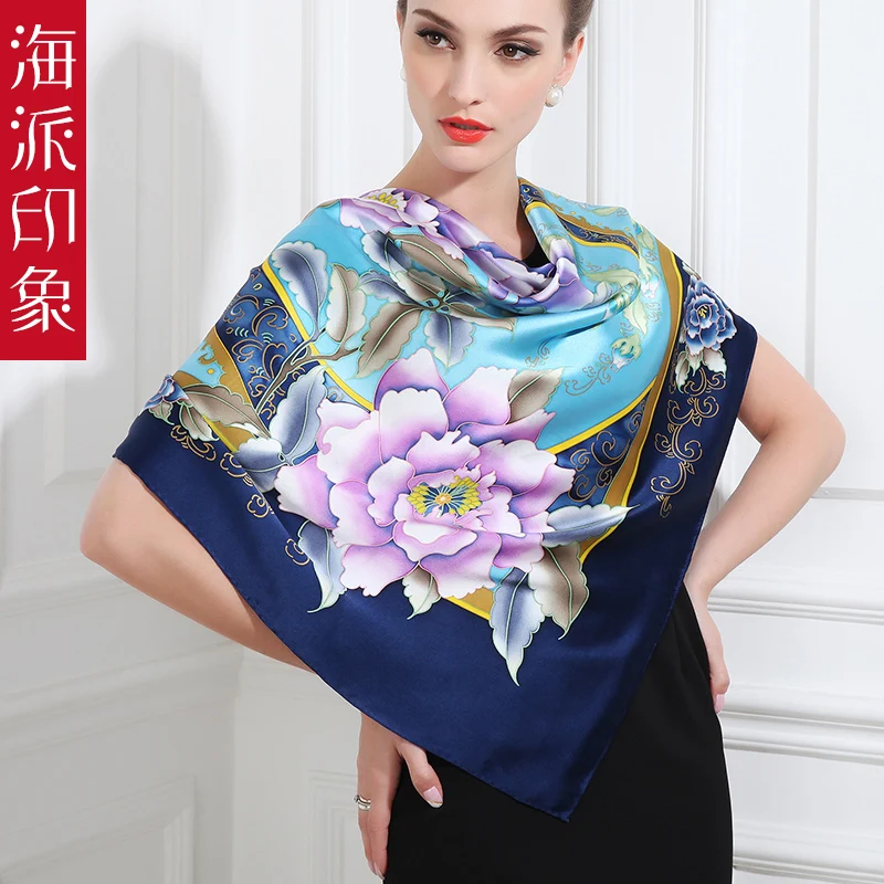 

★impression counters the new during the spring and autumn 2017 silk silk hand-painted fine art big squares with style