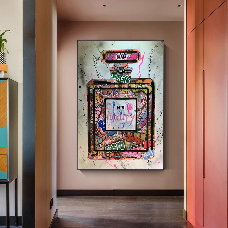 

Graffiti Perfume Street Art Canvas Painting Modern Fashion Women Prints And Posters Wall Art Pictures For Living Room Home Decor