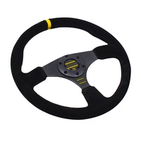 universal 350mm sport wheel for game car modified genuine leather flat type 14inch drift racing steering wheel with horn button