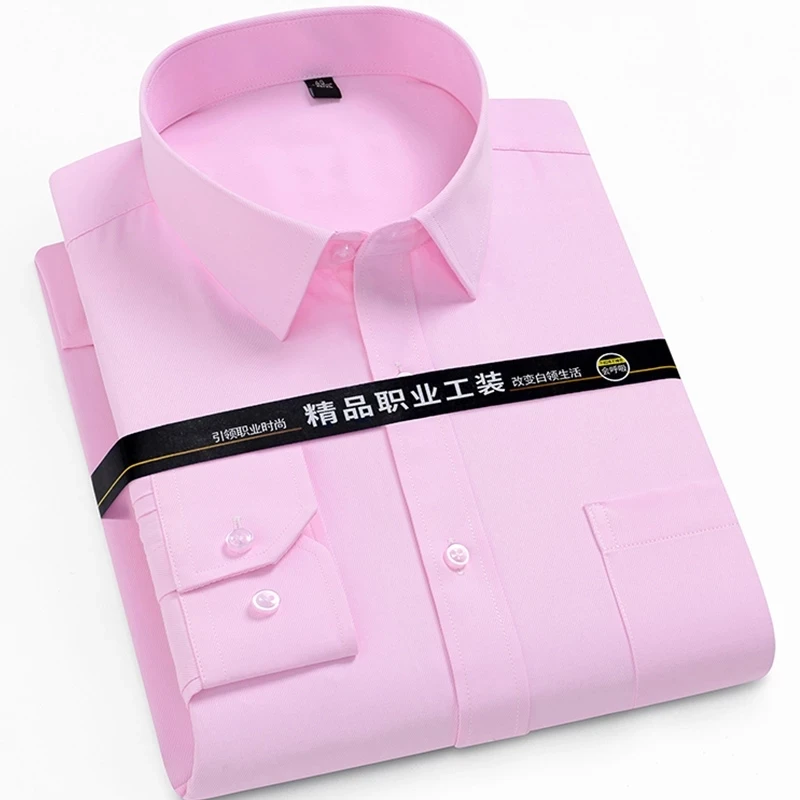 Plus Size 8XL 7XL 6XL 5XL Solid Men Dress Shirt  Long Sleeve  Business Regular-Fit Slim Office Camisa Social Masculina Clothing