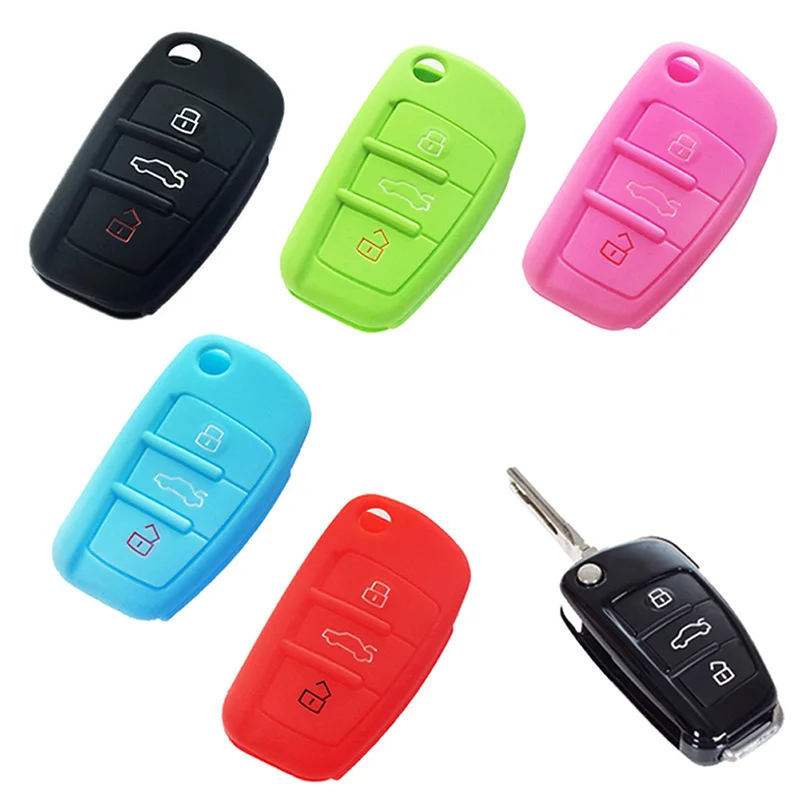 dropshipping Car Key Cover Silicone Flip Remote Holder Case Fob for AUDI A6 TT Q7 OE88 | Автомобили и мотоциклы
