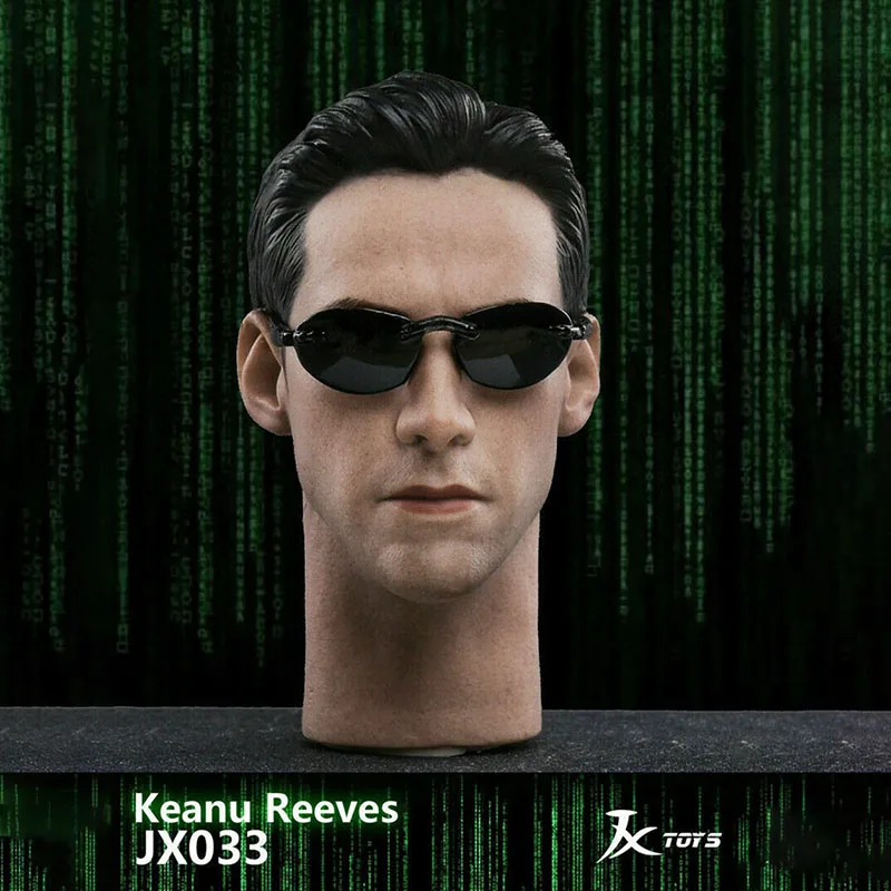 

JXTOYS 1/6th Soldier Matrix Imperial Kinu Reeves Head Carved Carving with Glasses Accessories for 12" Action Figure In Stock
