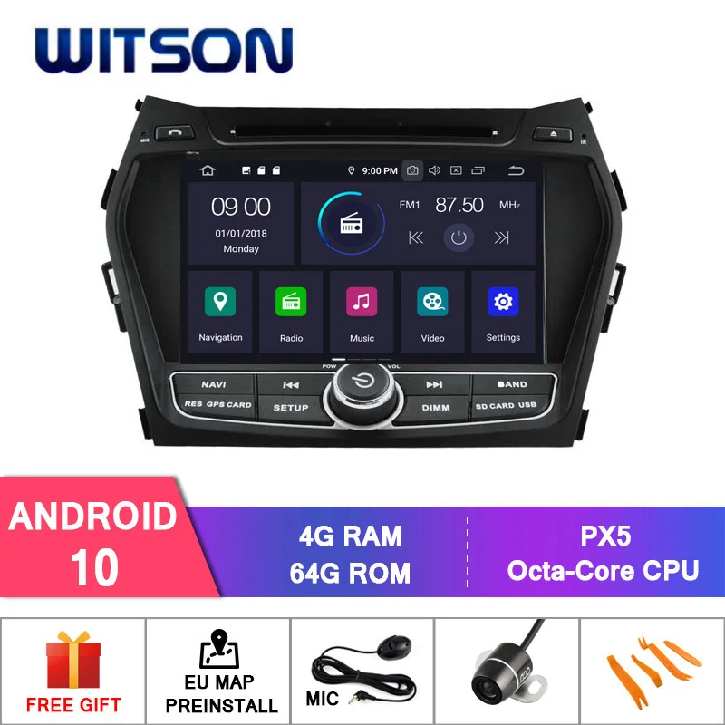 WITSON Android 10 0 IPS HD экран для HYUNDAI IX45 SANTA FE 2013 автомобильный DVD GPS 4 Гб RAM + 64 FLASH 8 Octa Core DVR/WIFI