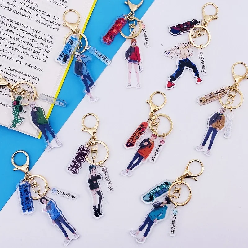 

2020 Japanese Anime Jujutsu Kaisen Doll Acrylic Keychain Pendant Jewelry Toy Follow Gift