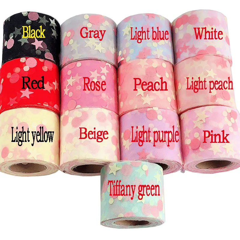 25 ярдов 6 см Блестящий розовый горошек тюль рулон ткань для юбки-пачки Свадебная