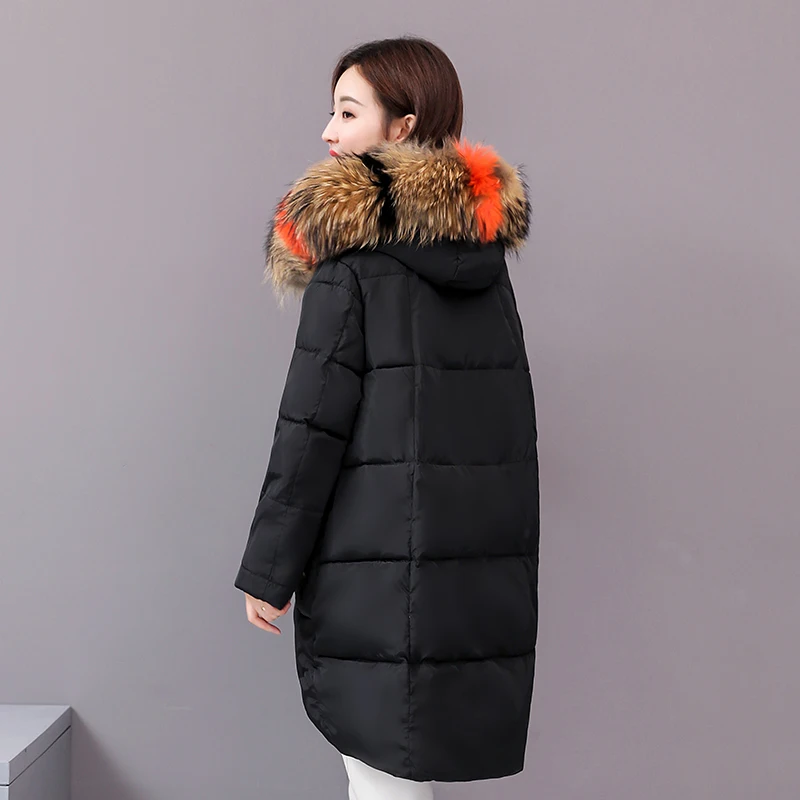 Plus Size 4XL 5XL Winter Jacket Women Padded Outwear Hooded Colorful Fur Female Coat Long Parka Mujer Invierno