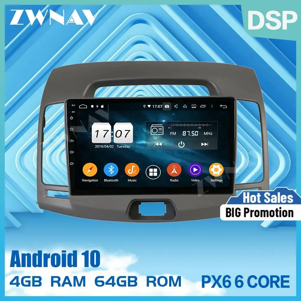 Android 10 0 экран Автомобильный мультимедийный плеер для Hyundai Elantra 2006 2007 2008 2009 2012